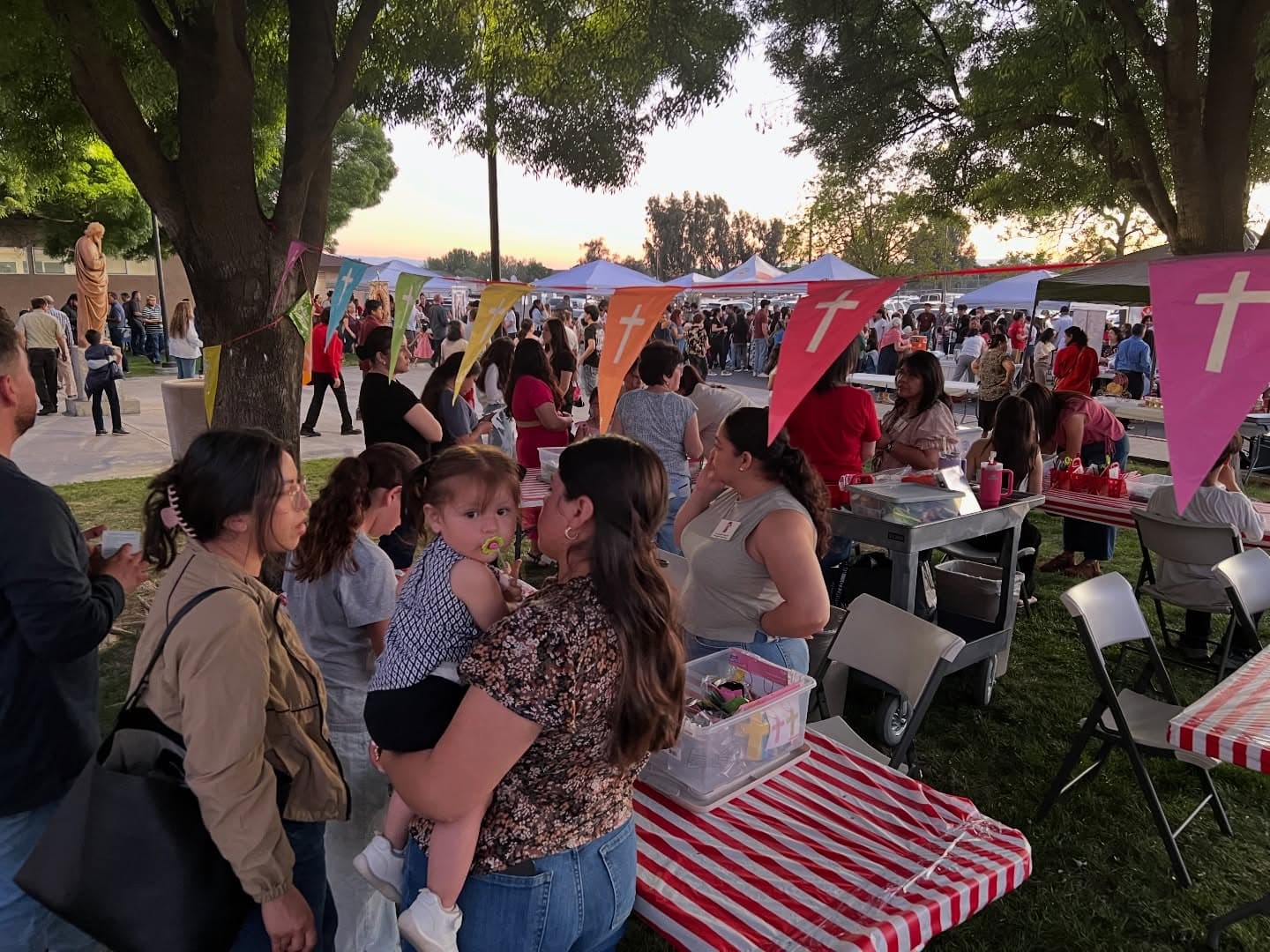 Parish families among the festival booths